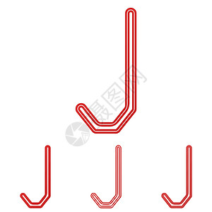 线棒红字母j徽标设计套件插画