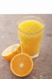橙汁水果玻璃背景图片