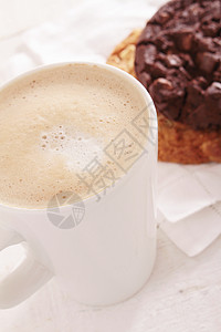 咖啡和饼干时间休闲热饮巧克力咖啡馆小吃时光背景图片