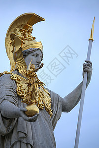 帕拉斯雅典娜奥地利维也纳女神像文化雕像旅游城市金子神话纪念碑女神法律天空背景