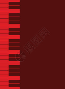 红钢琴键音乐标签键盘红色海报乐器背景图片