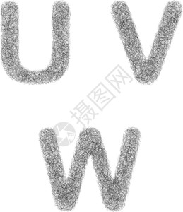 草莓草图字体-字母 U V W背景图片