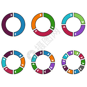 彩色圆圈一套方案商业等级图表营销横幅战略项目药片按摩背景图片