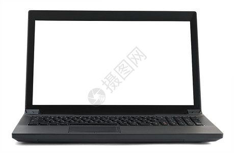 白色带空白屏幕的笔记本电脑电子产品键盘技术背景图片