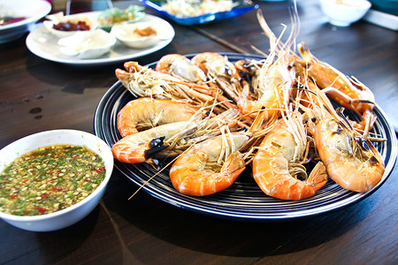 GRILED 巨江烧烤龙虾食物美食餐厅海鲜背景图片