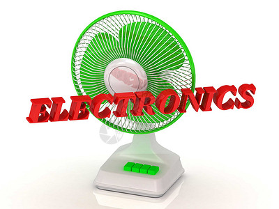 电子电气 - 绿色扇形螺旋推进器和亮色字母母板高清图片素材