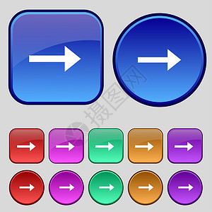 一组箭头向右箭头 下一个图标符号 一组12个旧按钮用于设计徽章光标海豹标签质量创造力界面菜单网络用户背景