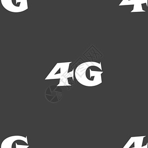 4G图标4G 符号图标 移动电信技术符号 灰色背景无缝模式 等等按钮令牌边界互联网数据电话插图框架标准质量背景