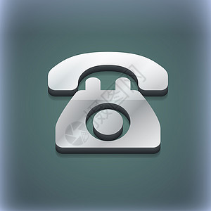 复古电话图标Retro 电话图标符号 3D 风格 Trendy 具有文本空间的现代设计 Raster背景