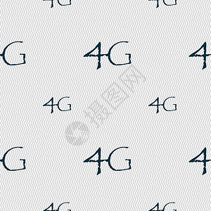 4G标志图标 移动电信技术符号 无缝图案和几何纹理令牌数据按钮边界互联网标签电话插图邮票标准背景图片