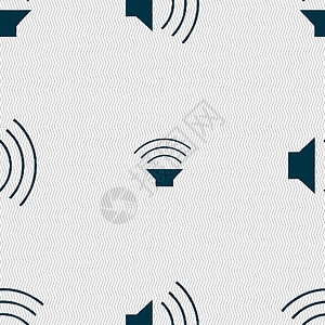 音量 声音图标符号 无缝模式与几何纹理技术控制金属音乐按钮插图界面背景图片