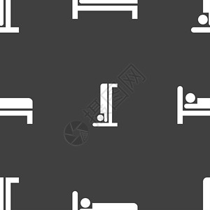 旅馆图标符号 灰色背景上的无缝图案接待插图旅行假期酒店网络背景图片