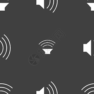 音量 声音图标符号 灰色背景上的无缝模式按钮控制界面插图音乐金属技术背景图片