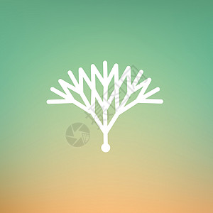 简单现代风格的最小矢量线性网络化电路树木Logo背景图片