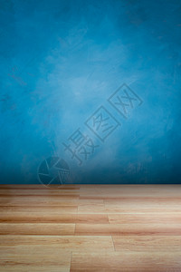 蓝墙木头木地板插图房间划痕地面笔触彩绘蓝色背景图片