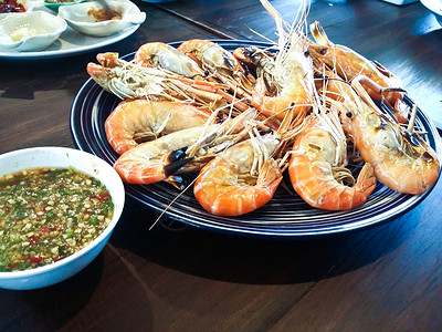 GRILED 巨江海鲜烧烤龙虾美食食物餐厅背景图片