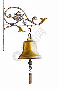 铜铃顺口溜青铜装饰品反射白色水平教会戒指历史宗教背景图片