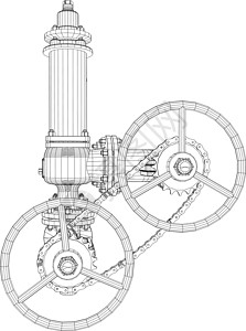 热交换器图片工业气体工程管道力量线程管子坚果金属工厂插画