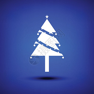 蓝色圣诞树白背景图片