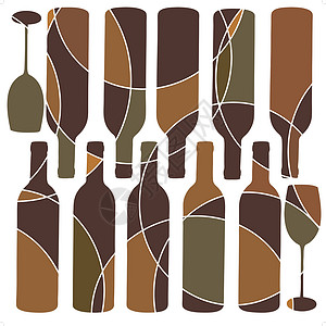 布朗葡萄酒瓶设计背景图片