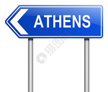 雅典概念旅行城市插图蓝色首都旅游背景图片