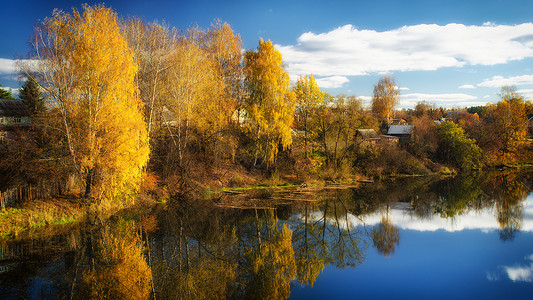 醇厚的秋天自然黄色的高清图片