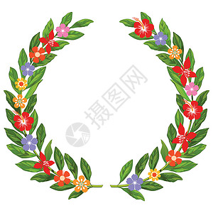 花环桂树荣誉卡片横幅装饰品花朵繁荣标签生日背景图片