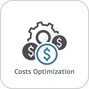 成本优化图标 平面设计战略咨询营销服务插图公司市场背景图片