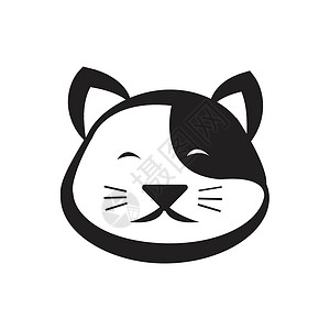 发光猫头猫头小猫哺乳动物插图宠物动物园卡通片墨水猫咪动物猫科设计图片