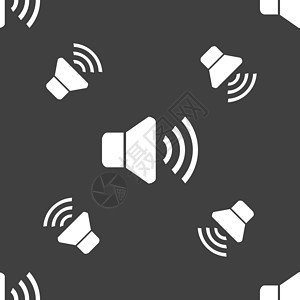 扬声器音量图标标志 灰色背景上的无缝模式 韦克托体积电脑技术绘画界面背景图片