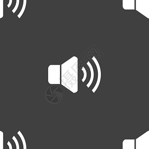 扬声器音量图标标志 灰色背景上的无缝模式 韦克托体积界面技术电脑绘画背景图片