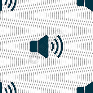 扬声器音量图标标志 具有几何纹理的无缝模式 韦克托技术体积绘画界面电脑背景图片
