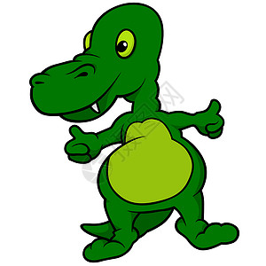 绿色迪诺两栖爬虫绘画怪物动物插图漫画恐龙蜥蜴卡通片背景图片