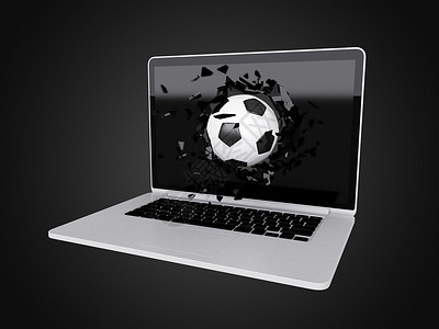 销毁笔记本电脑运动白色键盘技术足球背景图片