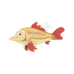 金鱼艺术金子物品动物水族馆卡通片黄色背景图片