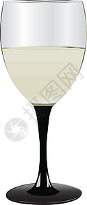 雷司令葡萄酒白葡萄酒杯饮料黄色液体玻璃酒厂高脚杯插画