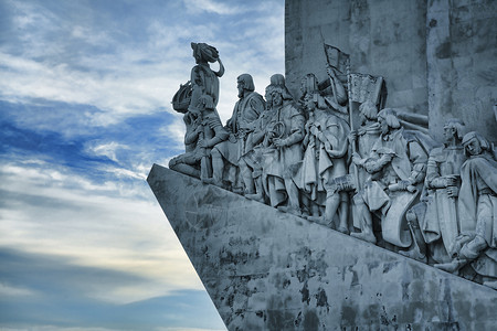 航海家里斯本的 发现纪念碑背景