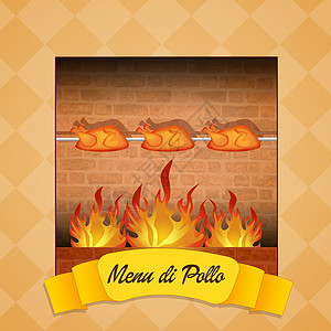 鸡肉菜单公鸡食物动物炙烤午餐油炸店铺插图烤肉背景图片