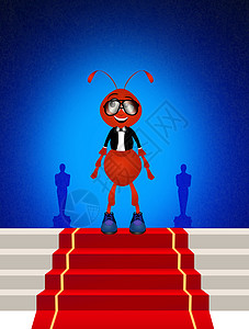 金球奖奥斯卡奖报酬动物颁奖天赋插图卡通片蚂蚁塑像电影演员背景