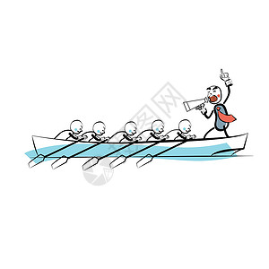 领导者团队合作业务概念船划船人高清图片