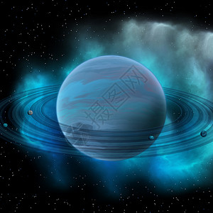 蓝色星云海王星行星背景