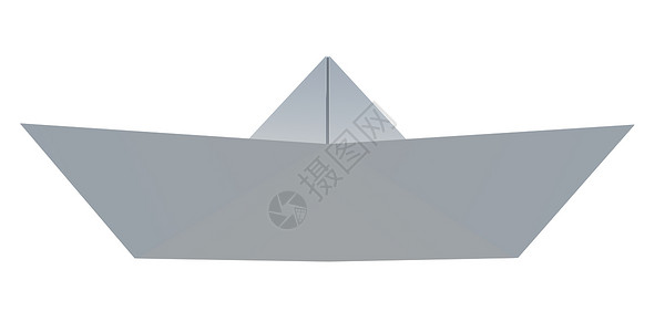 折纸纸船白色玩具帆船背景图片