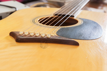 架桥音响吉他金属护板木板歌曲音乐会焦点音乐家娱乐细绳爱好木头高清图片素材