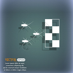 死蟑螂蟑螂种族图标 在与阴影和空间的蓝绿色抽象背景为您的文本 韦克托插画