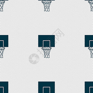 篮球篮板图标标志 具有几何纹理的无缝模式 韦克托运动插图篮子分数竞赛娱乐团队游戏背景图片
