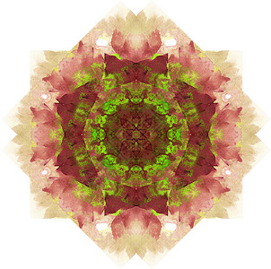 摘要圆形图案 Mandala 手画水彩色背景图片