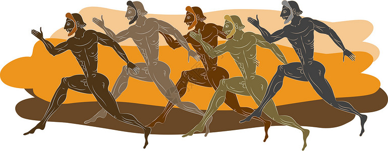 希腊群岛古希腊跑者设计图片