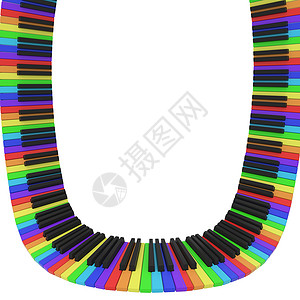 彩虹色的钢琴键盘插图伽马娱乐乐器彩虹合成器艺术黑色白色钥匙背景图片