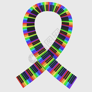 彩虹色的钢琴键盘插图白色合成器音乐黑色伽马彩虹娱乐乐器艺术背景图片
