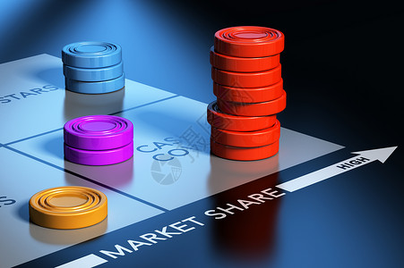 战略营销蓝色生长工具市场令牌商业背景图片